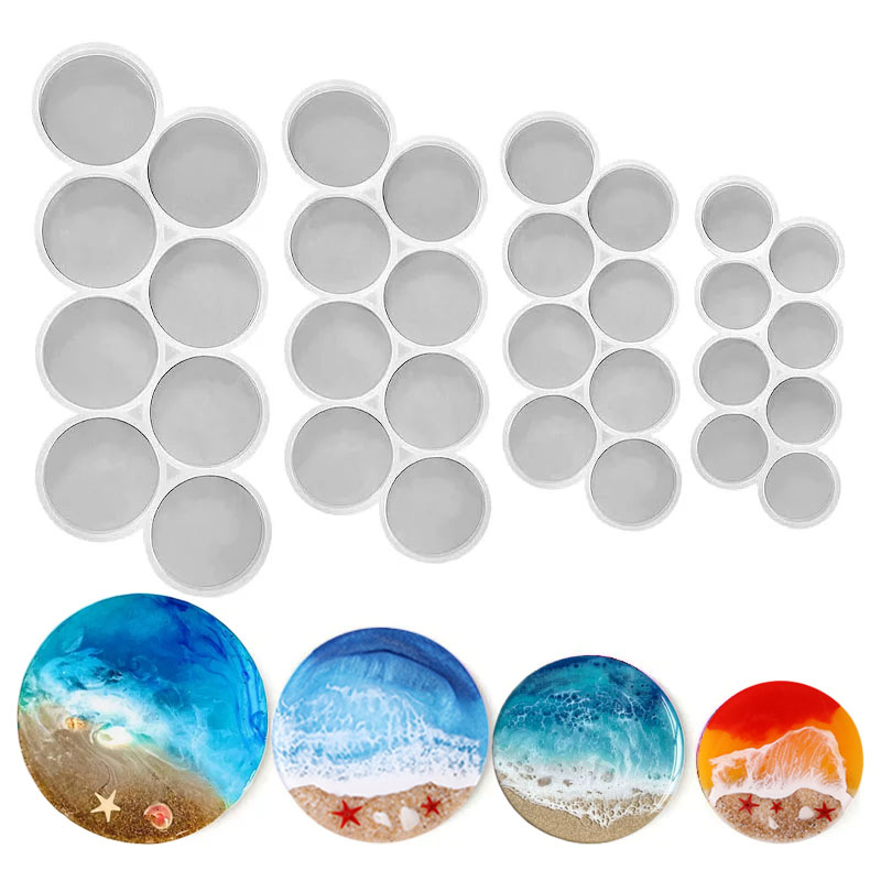 Resin Art Guide - 1,25–2 Zoll runde Silikonform mit Kreisgriff