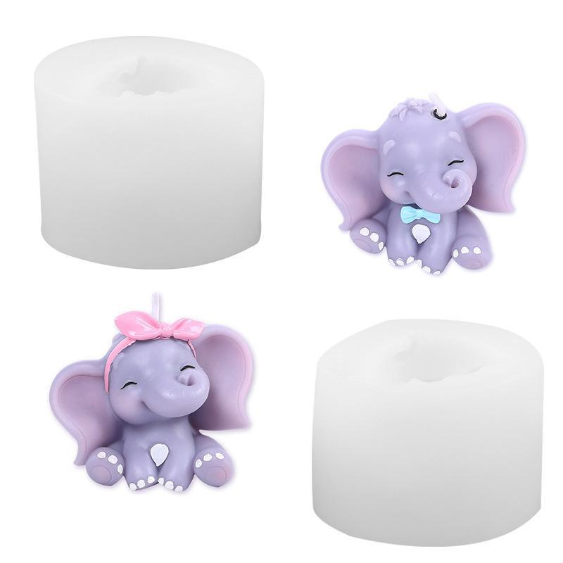 Resin Art Easy - Niedliche 3D-Elefanten-Silikonform für Kerzen, Ungiftig, Leicht
