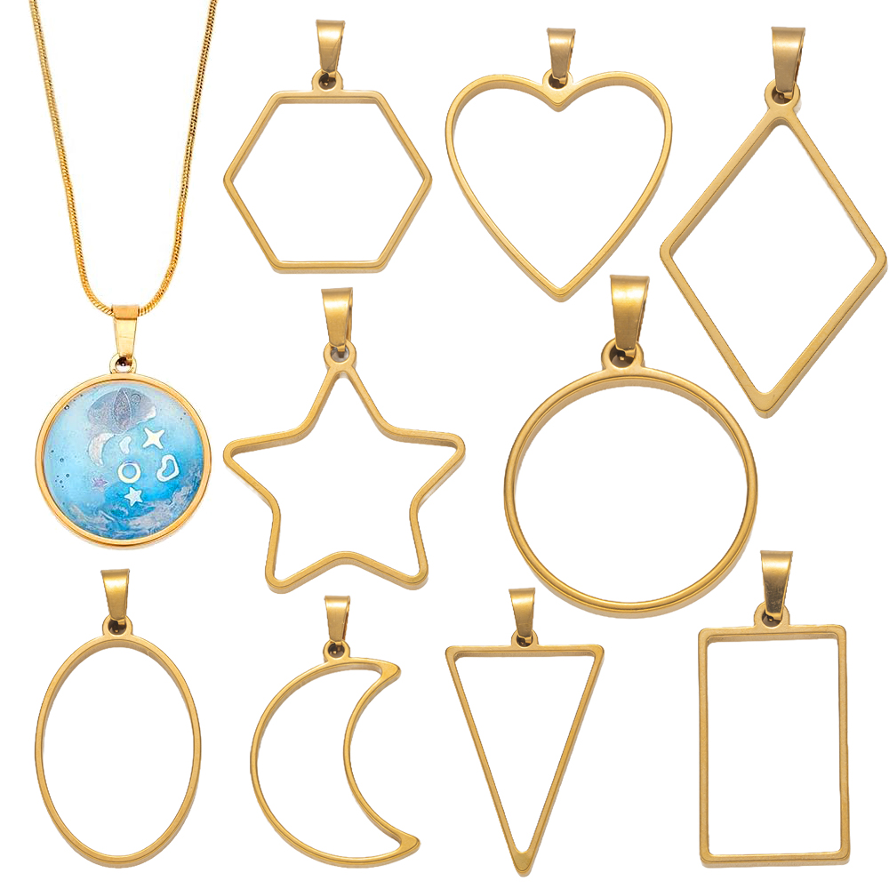 Resin Art Guide - 5 Stück Edelstahl-Harzformen mit offener Rückseite,