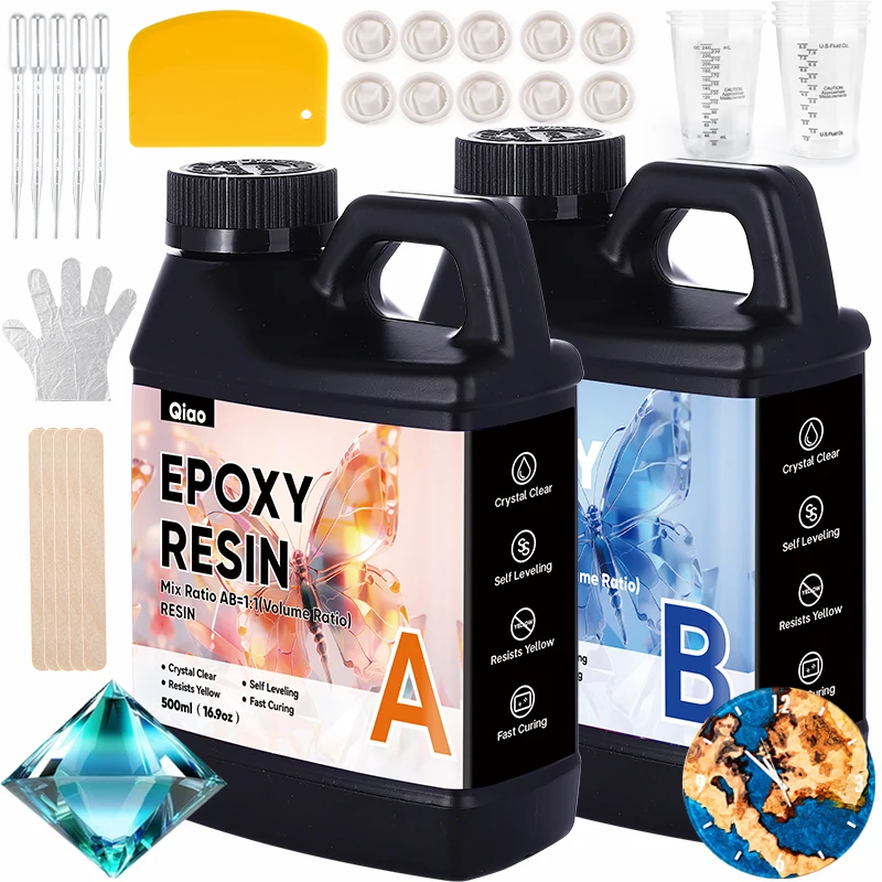 Resin Art Easy - Anti-Vergilbungs-Kristallklares Epoxidharz-Set Einfach zu Mischen Blasenfreies