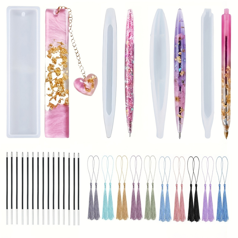 Resin Art Guide - 39 Stift- und Lesezeichen-Silikonformen/Quastenformen, Formen zum