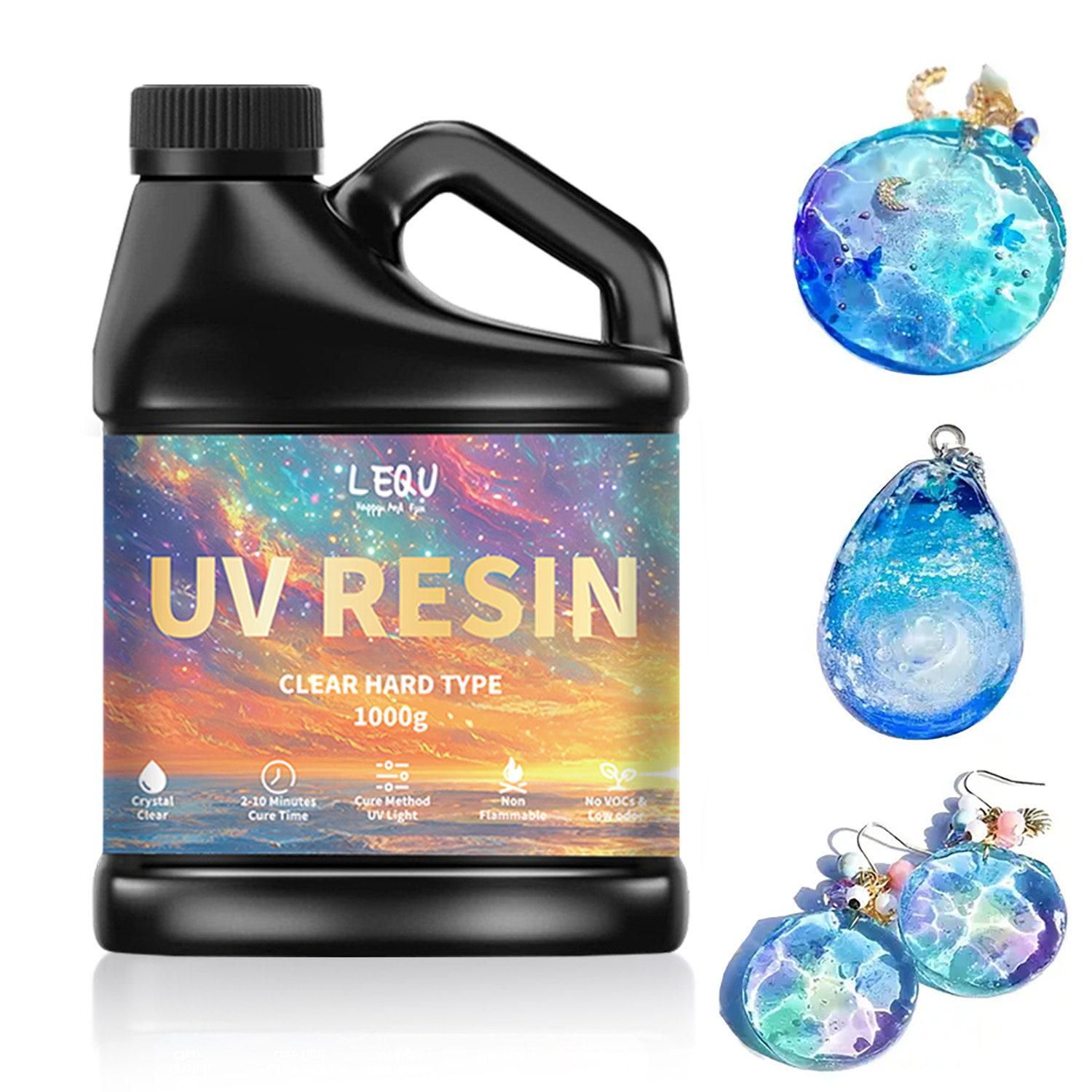 Resin Art Epoxy - 100/200/500/1000g UV-Epoxidharz-Kleber, hohe Klarheit, schnell trocknender