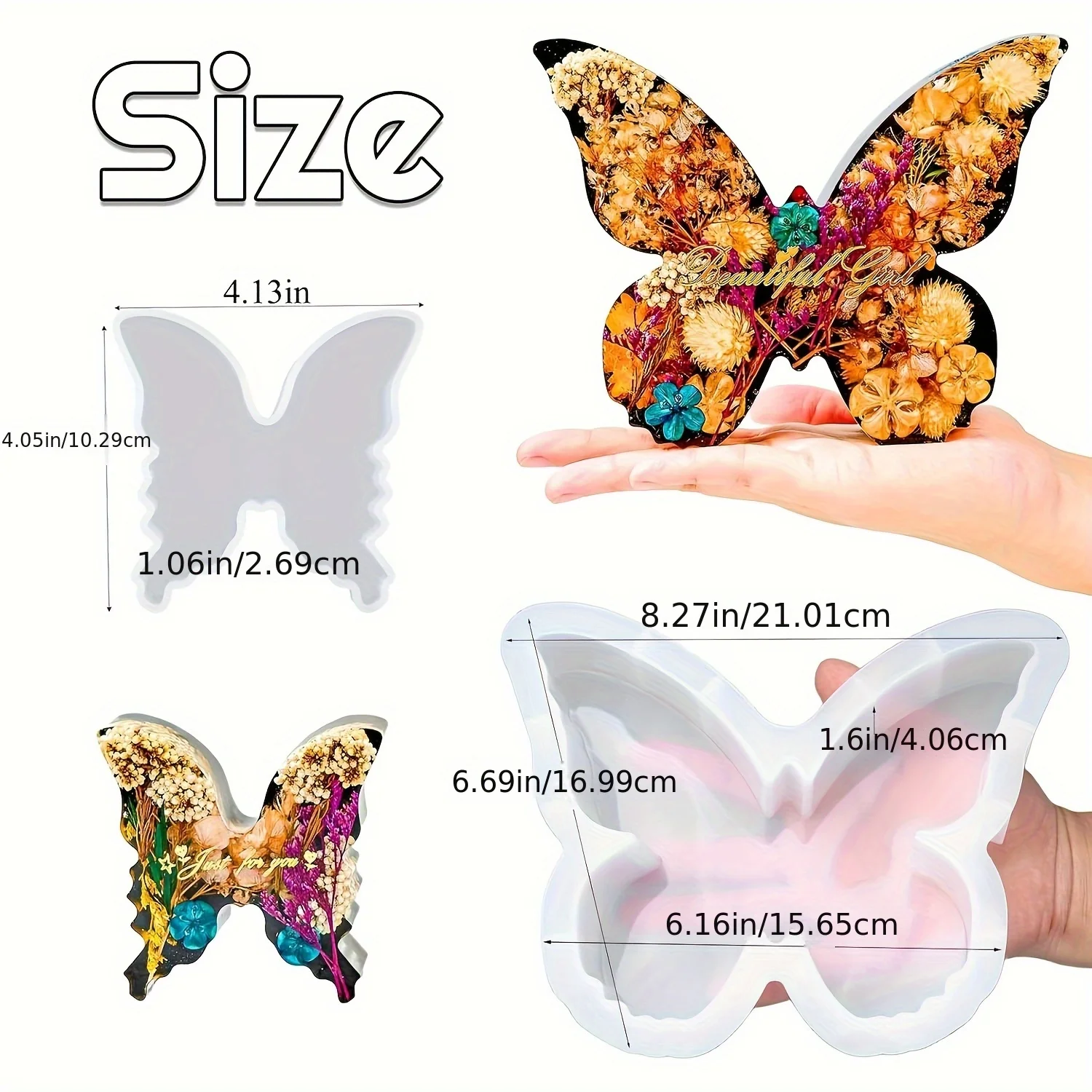 Zwei Größen Schmetterlingsharz – Resin Art Guide Bewertung und Preis