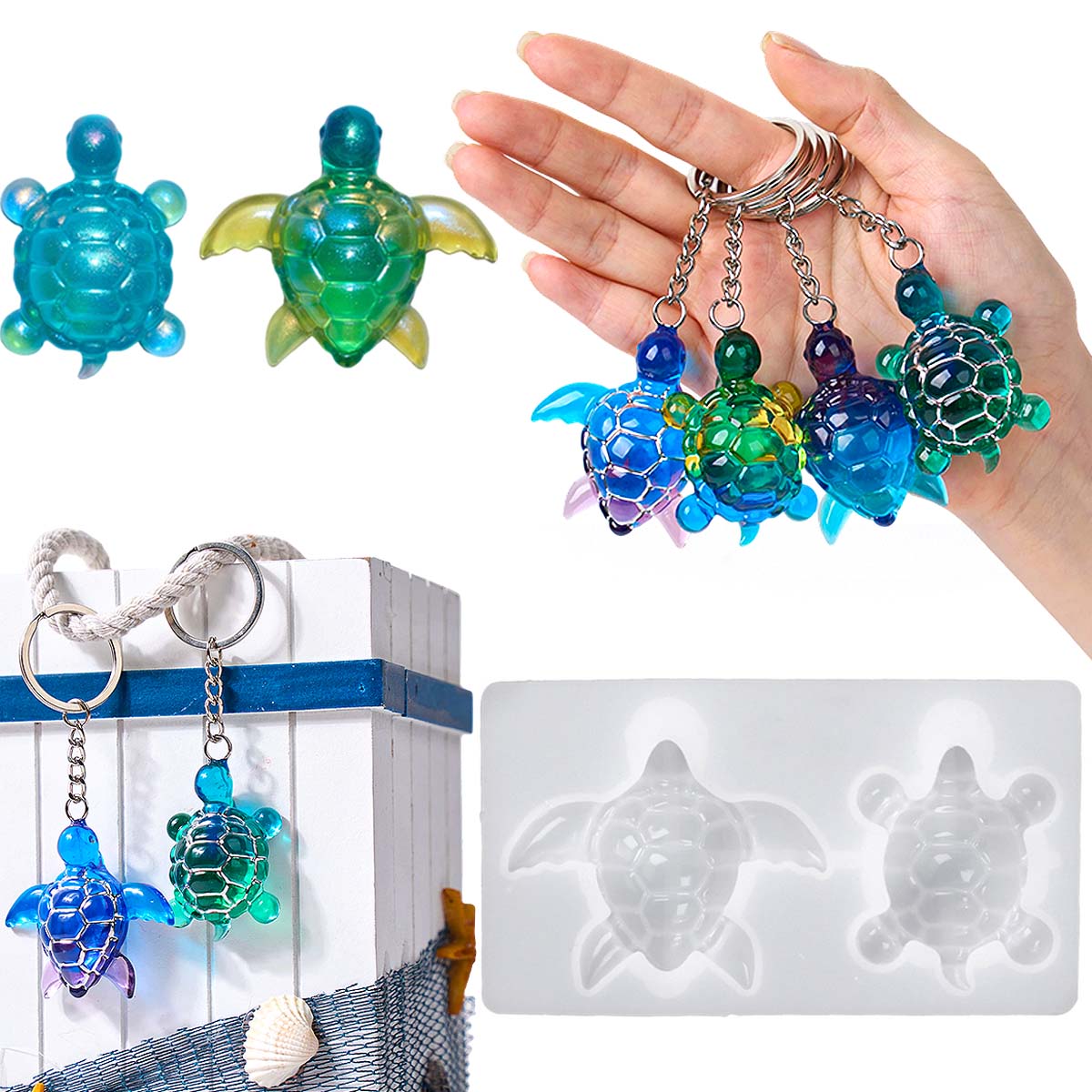 3D Meeresschildkröte Schlüssel – Resin Art Epoxy Bewertung und Preis